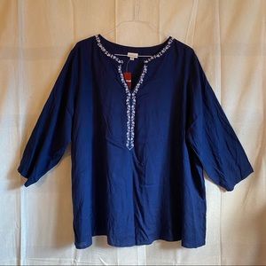 NEW Avenue Navy Blue with White Accent Embroidery